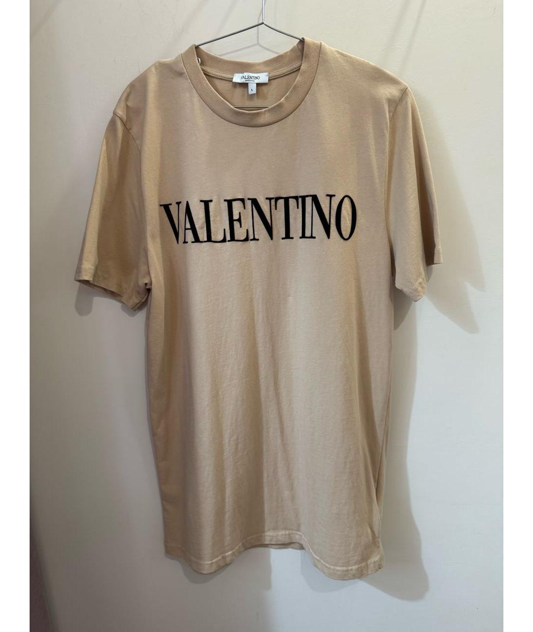 VALENTINO Бежевая хлопковая футболка, фото 8