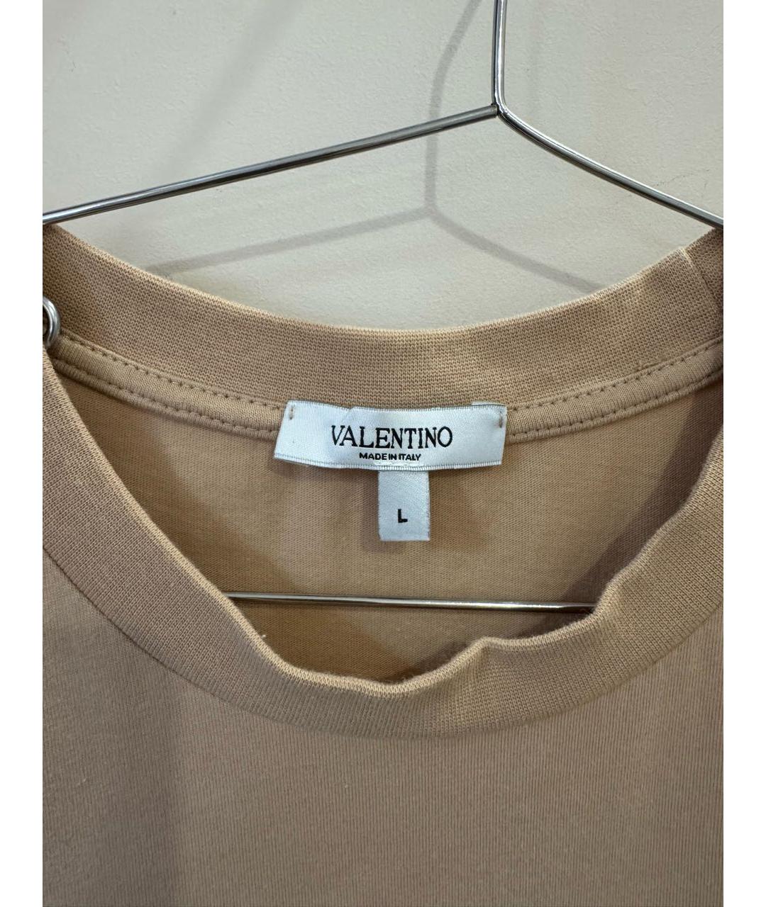 VALENTINO Бежевая хлопковая футболка, фото 3