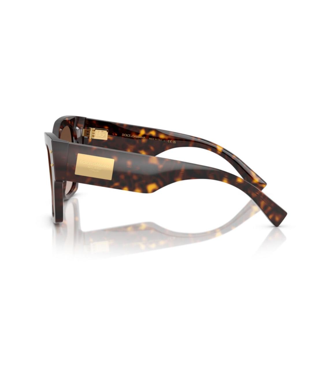 DOLCE&GABBANA Коричневые пластиковые солнцезащитные очки, фото 3