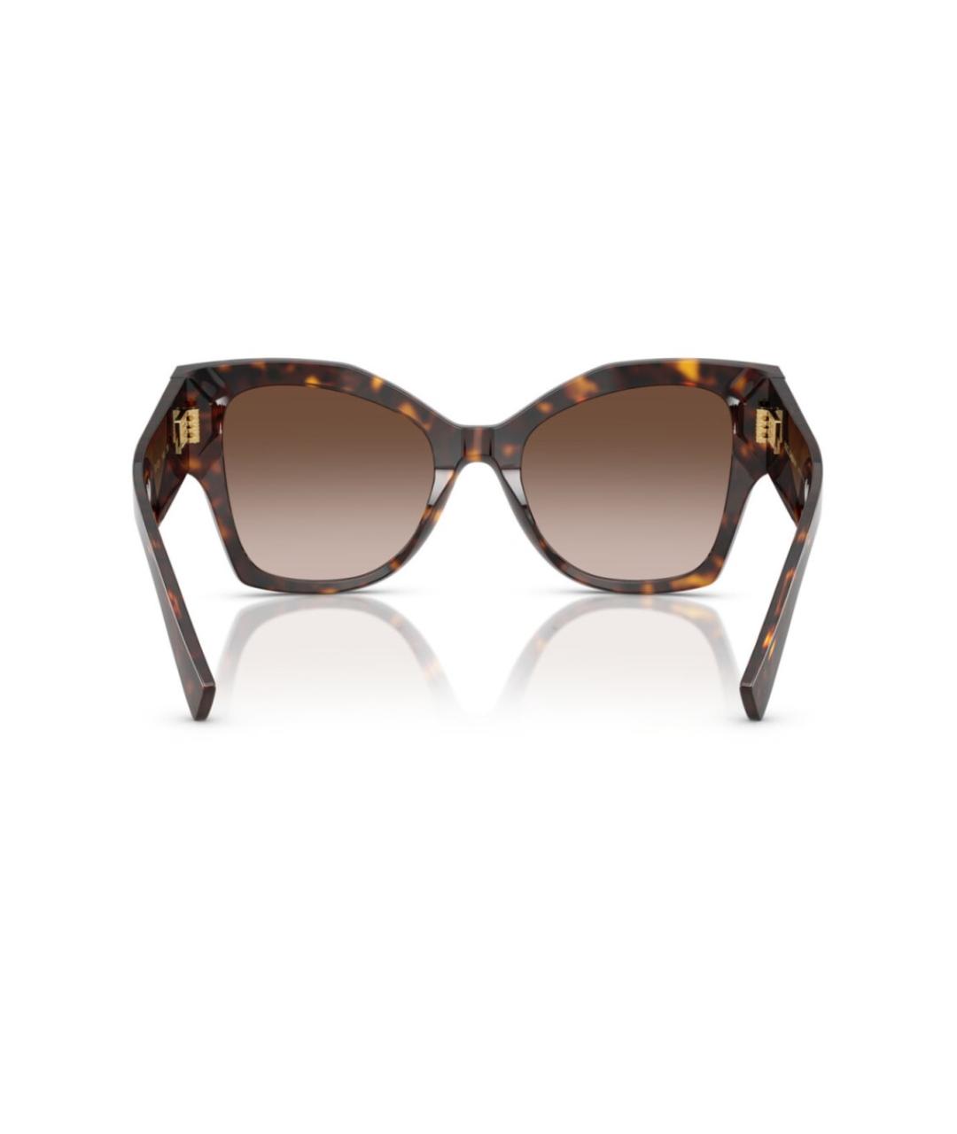 DOLCE&GABBANA Коричневые пластиковые солнцезащитные очки, фото 5
