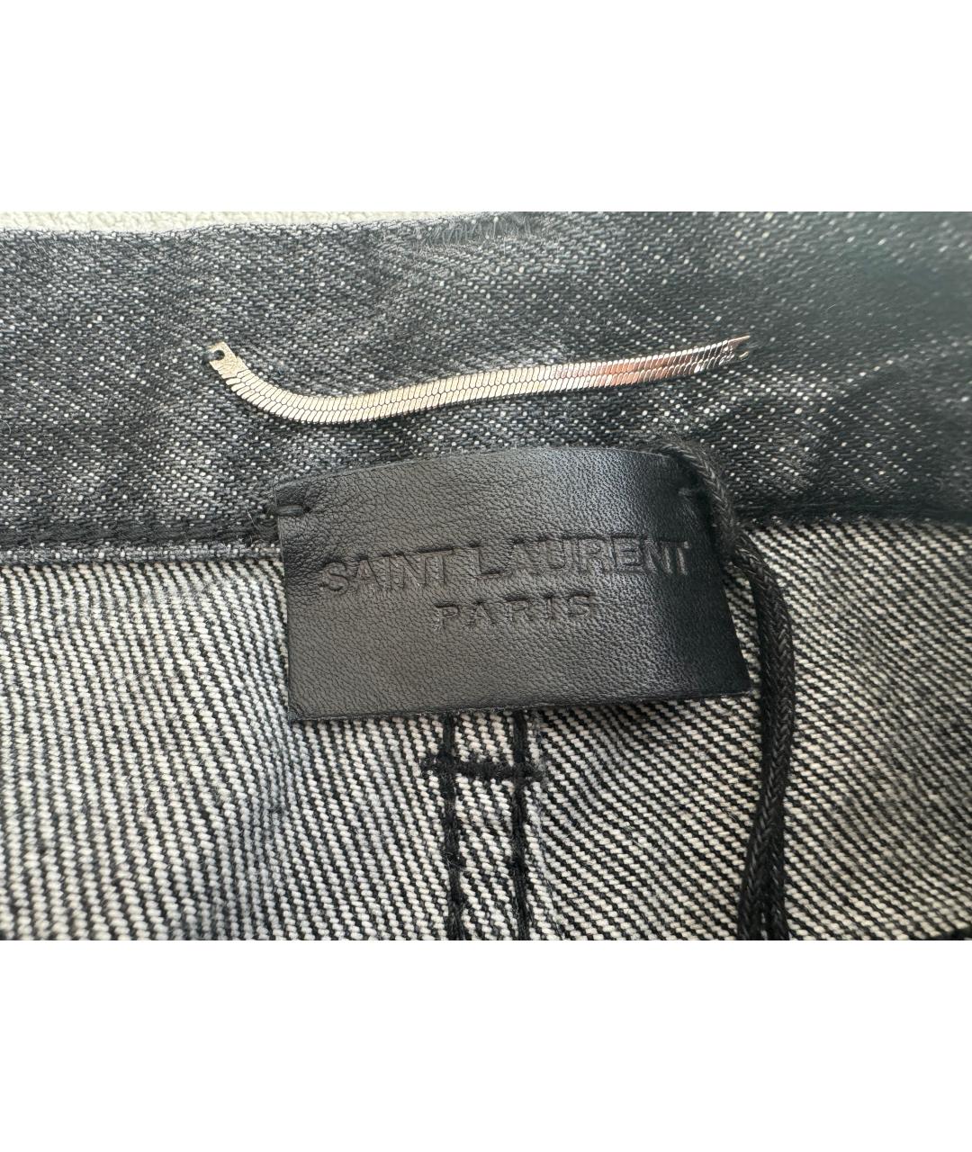 SAINT LAURENT Серые деним шорты, фото 4