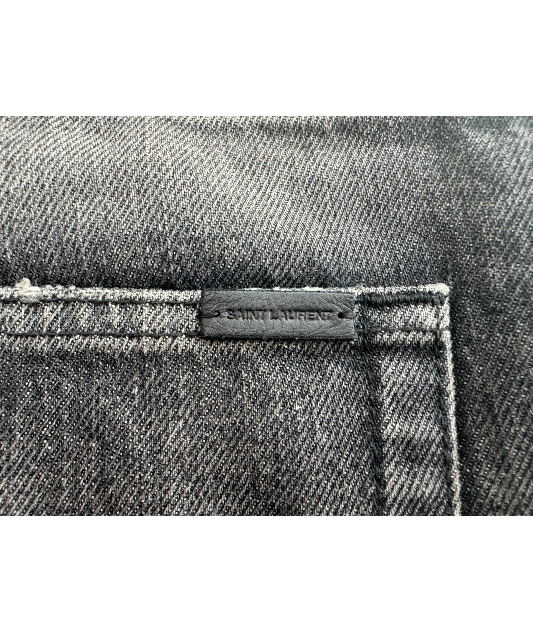 SAINT LAURENT Серые деним шорты, фото 3