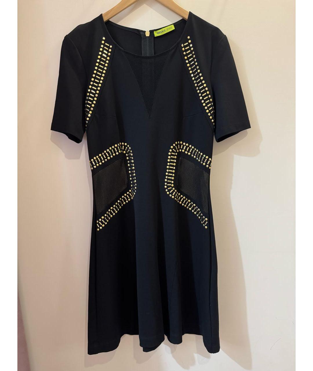VERSACE JEANS COUTURE Черное вискозное платье, фото 8
