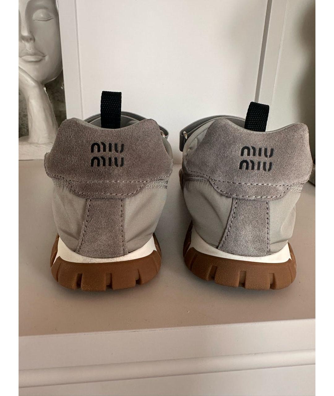 MIU MIU Серые кеды, фото 3