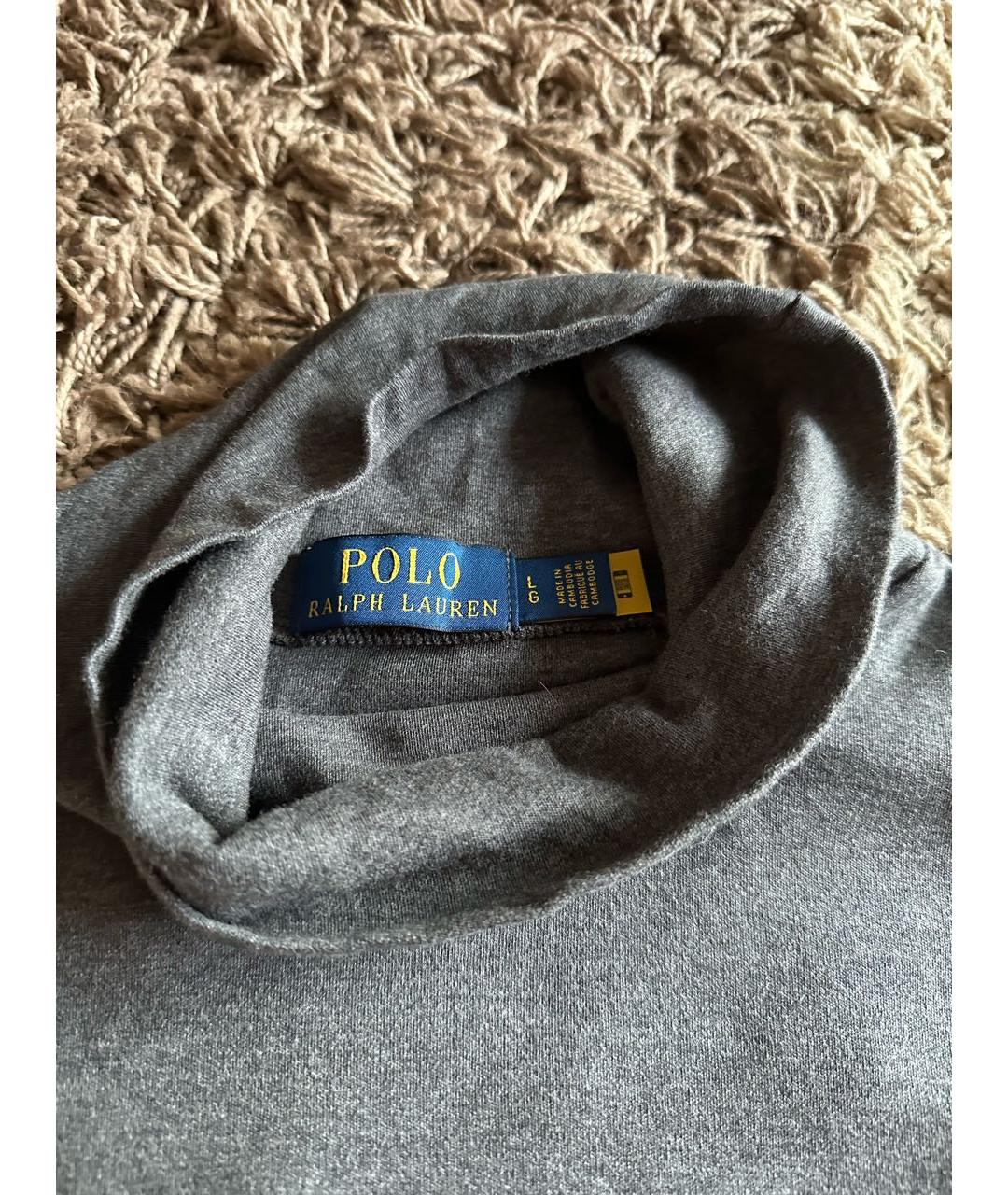 POLO RALPH LAUREN Антрацитовая хлопковая водолазка, фото 2