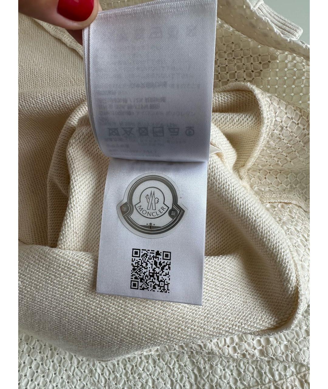 MONCLER Бежевая хлопковая майка, фото 7