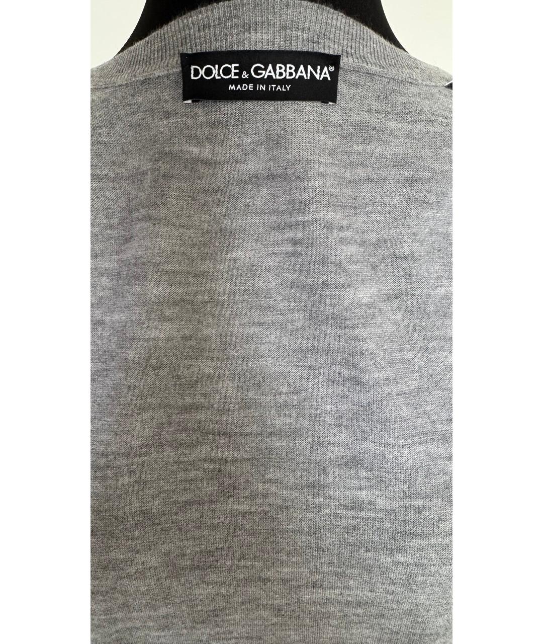 DOLCE&GABBANA Серый кашемировый кардиган, фото 3