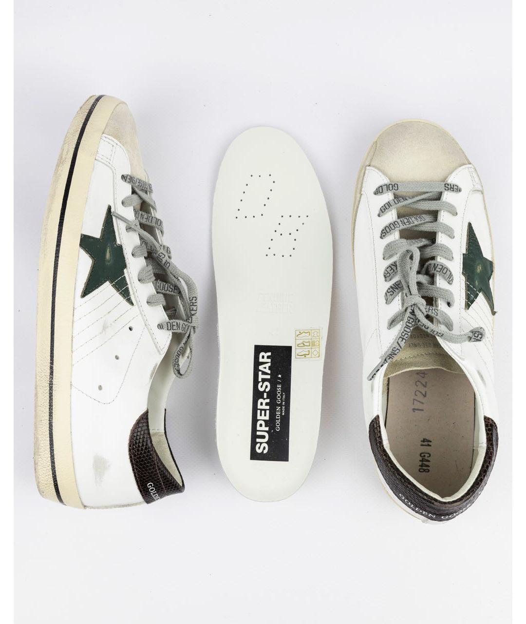 GOLDEN GOOSE DELUXE BRAND Белые кожаные низкие кроссовки / кеды, фото 5