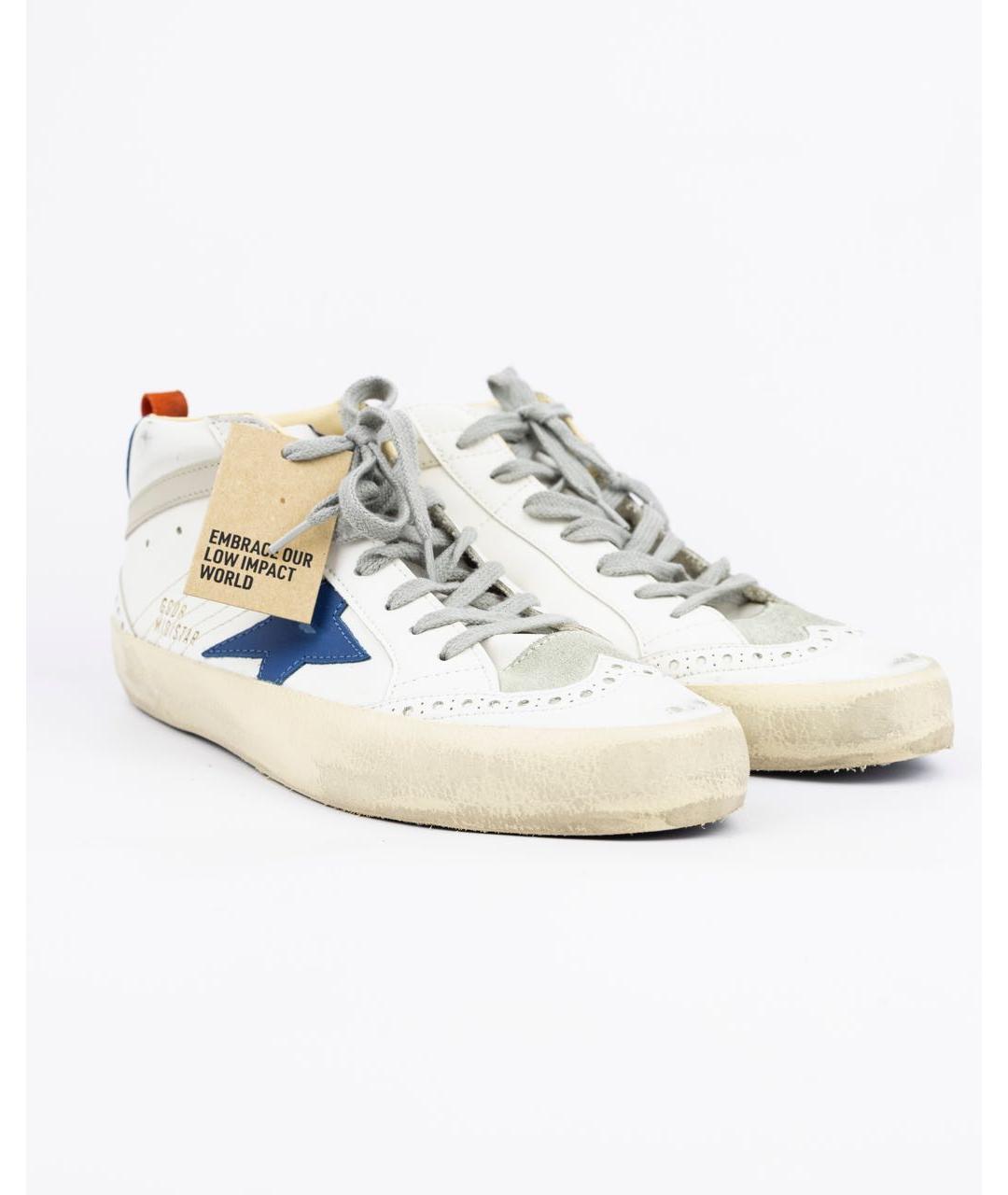 GOLDEN GOOSE DELUXE BRAND Белые кожаные высокие кроссовки / кеды, фото 3