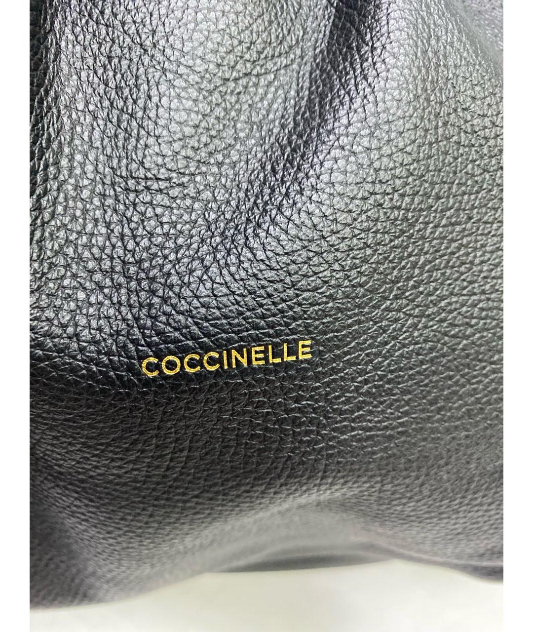 COCCINELLE Черная кожаная сумка тоут, фото 6