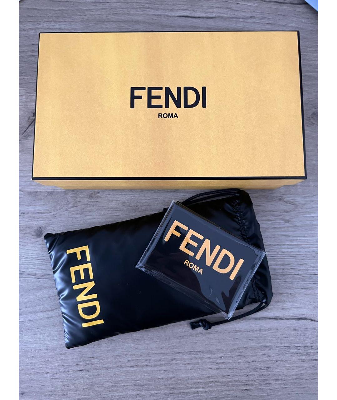 FENDI Черные металлические солнцезащитные очки, фото 4