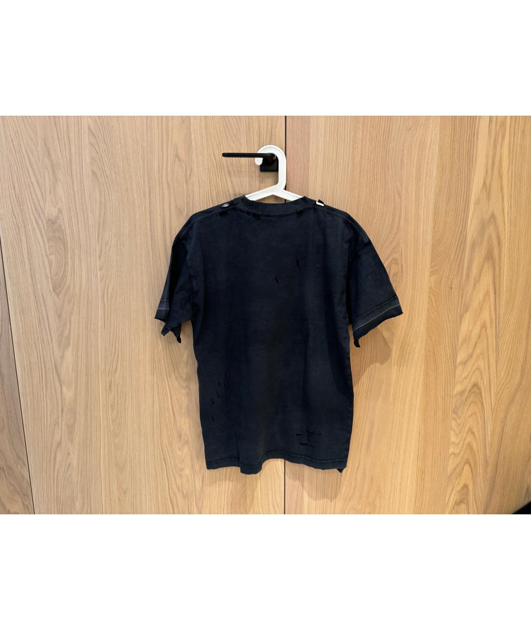 BALENCIAGA Черная хлопковая футболка, фото 6