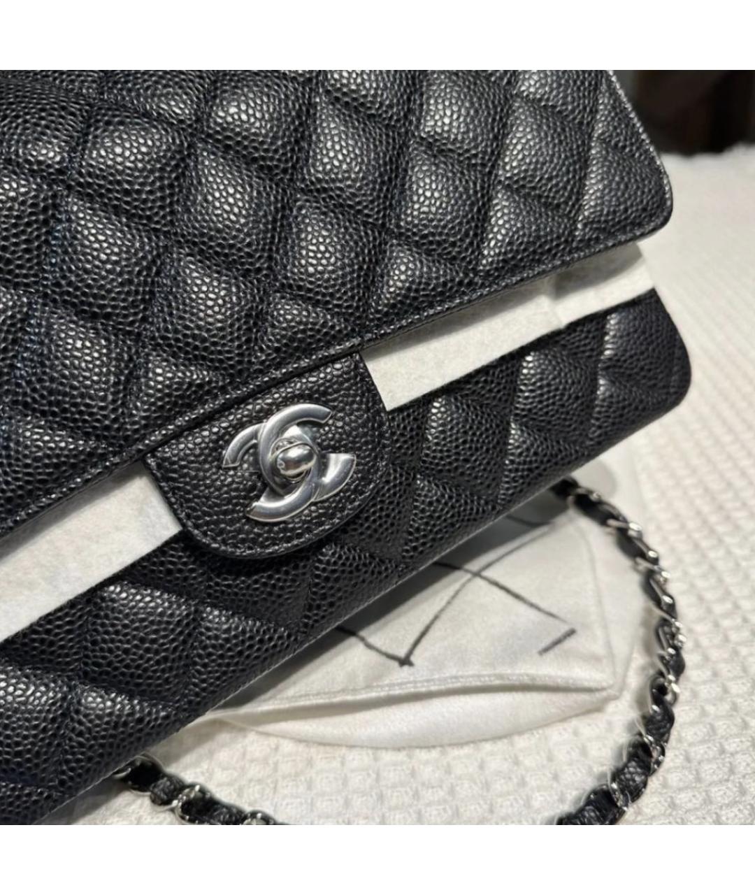 CHANEL Черная кожаная сумка тоут, фото 5