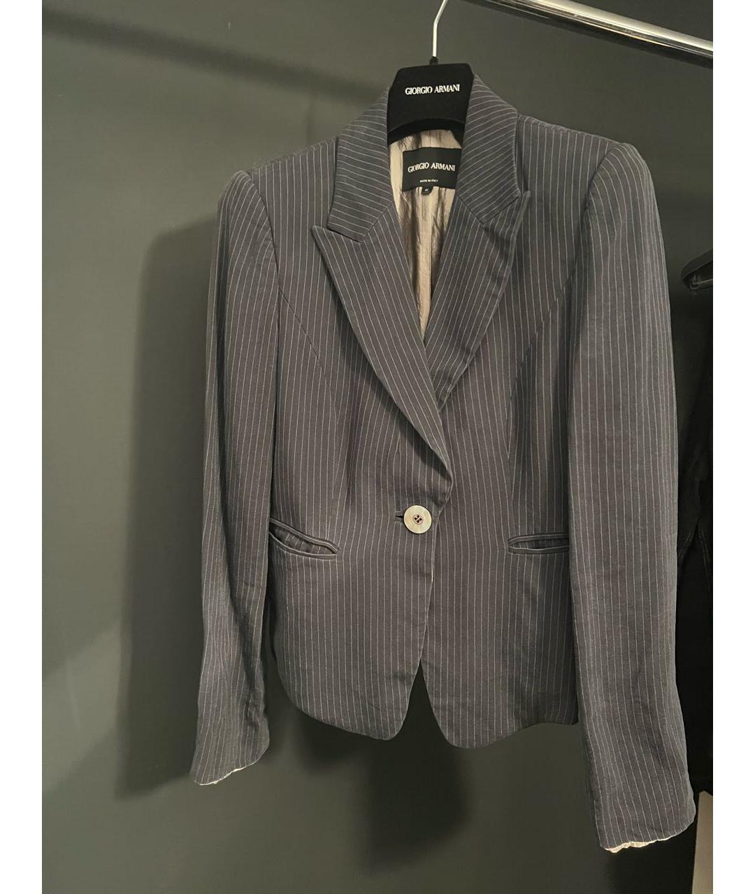 GIORGIO ARMANI Темно-синий хлопковый костюм с брюками, фото 7