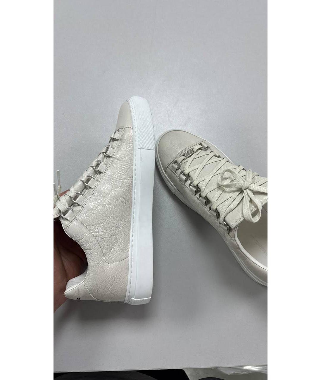 BALENCIAGA Белые кожаные высокие кроссовки / кеды, фото 3
