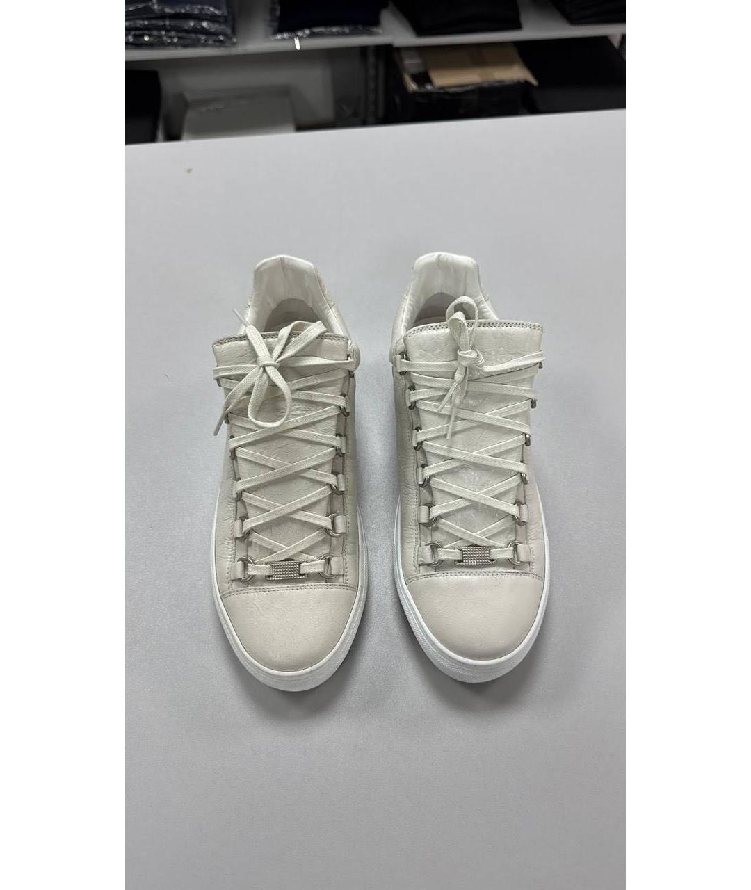 BALENCIAGA Белые кожаные высокие кроссовки / кеды, фото 5