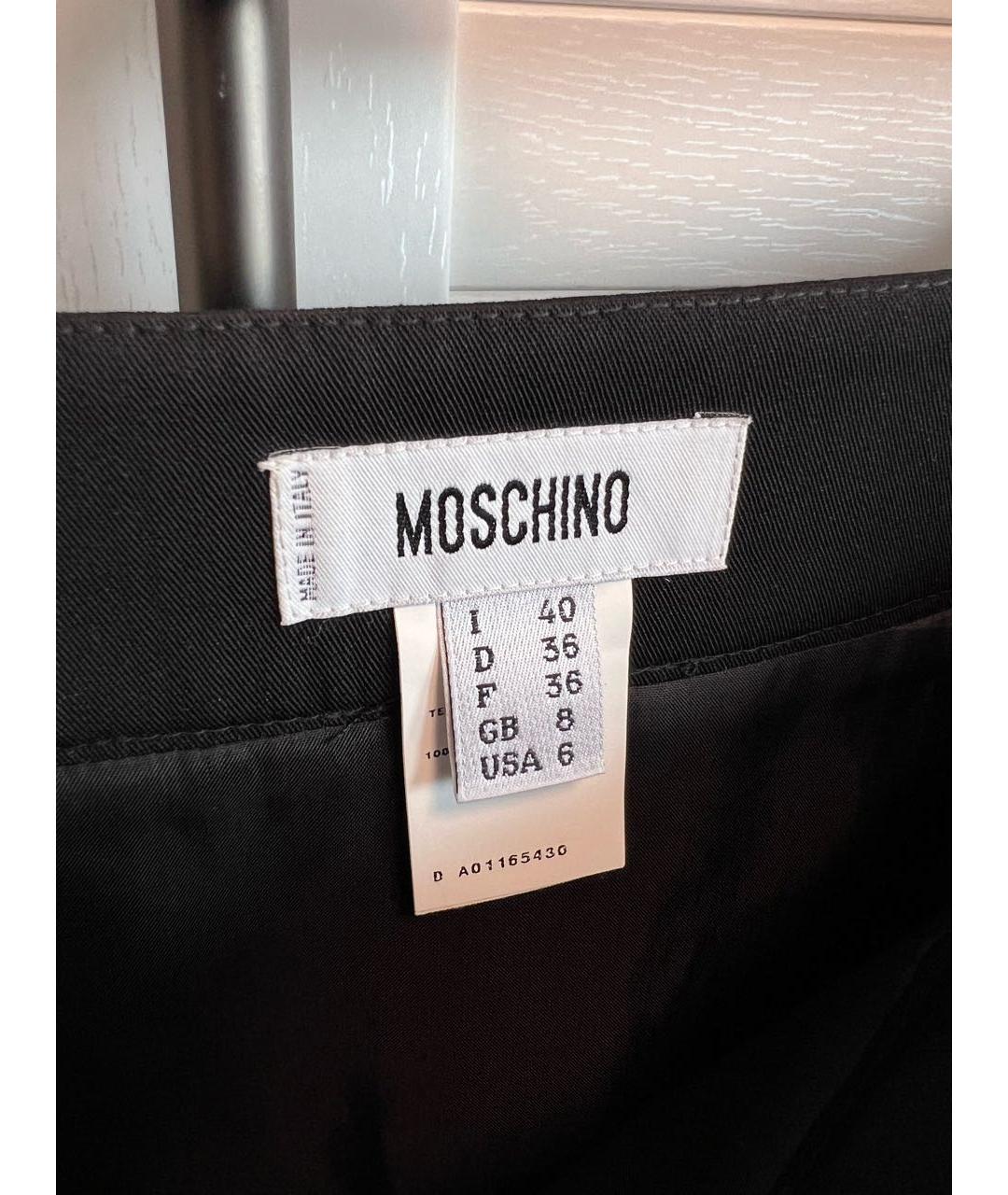MOSCHINO Черная ацетатная юбка миди, фото 4