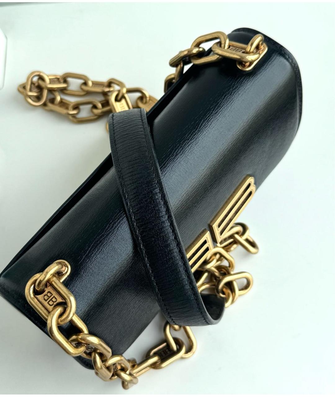 BALENCIAGA Черная кожаная сумка через плечо, фото 5