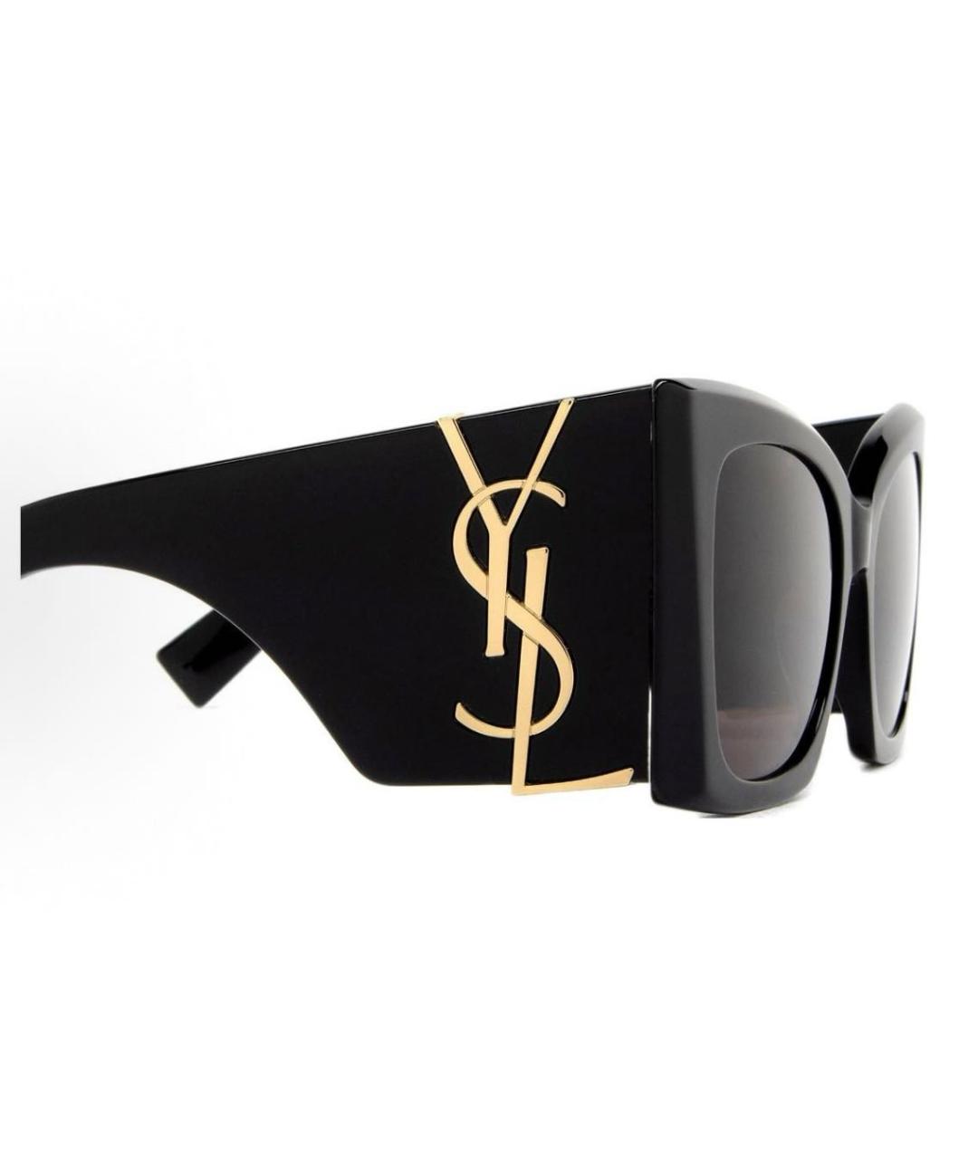 SAINT LAURENT Черные пластиковые солнцезащитные очки, фото 5