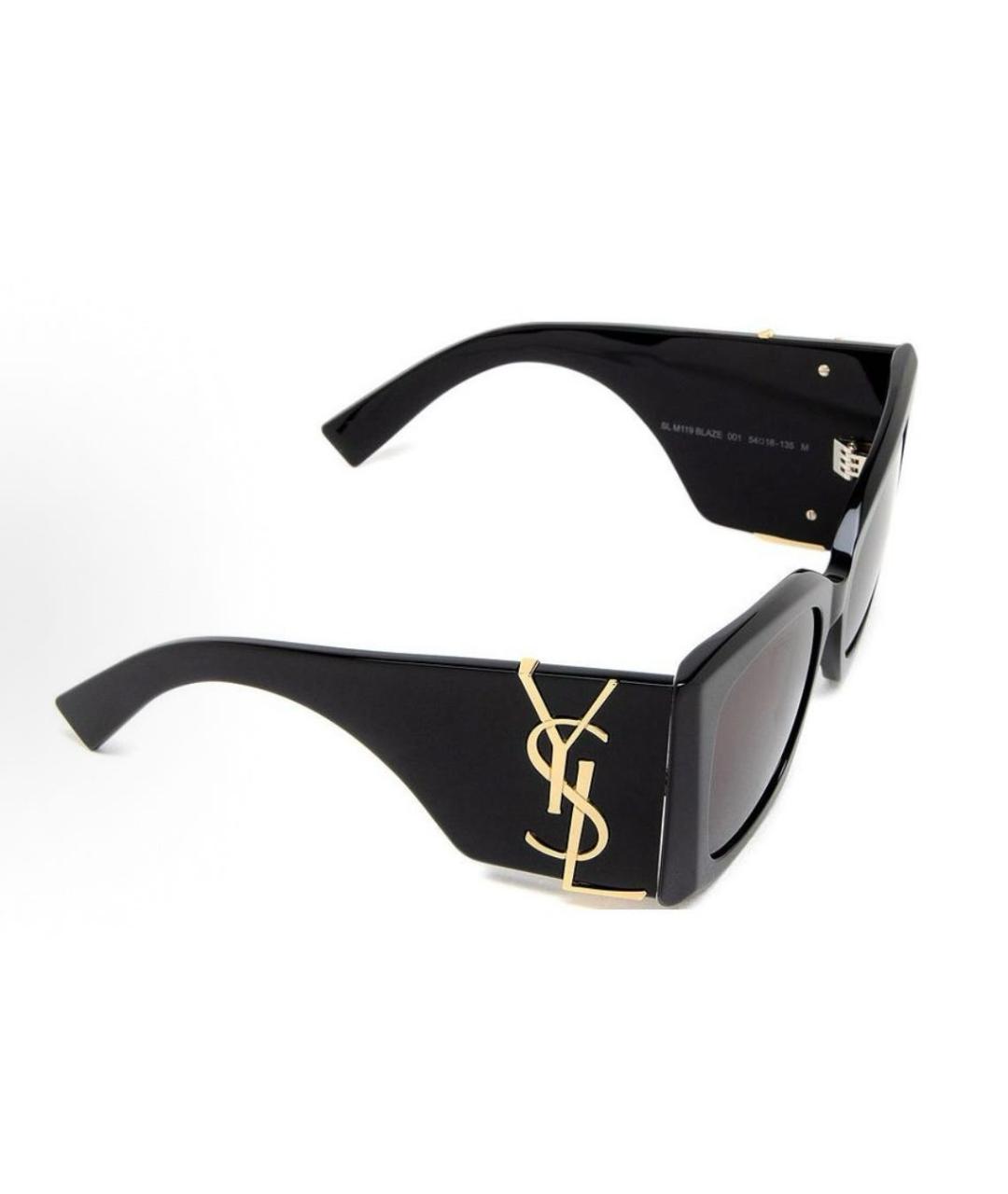 SAINT LAURENT Черные пластиковые солнцезащитные очки, фото 4