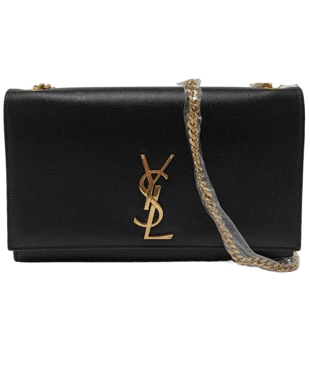 SAINT LAURENT Черная кожаная сумка через плечо, фото 1