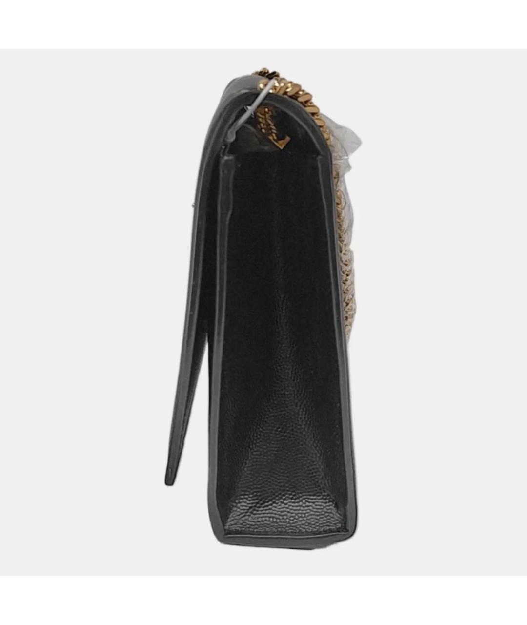 SAINT LAURENT Черная кожаная сумка через плечо, фото 2
