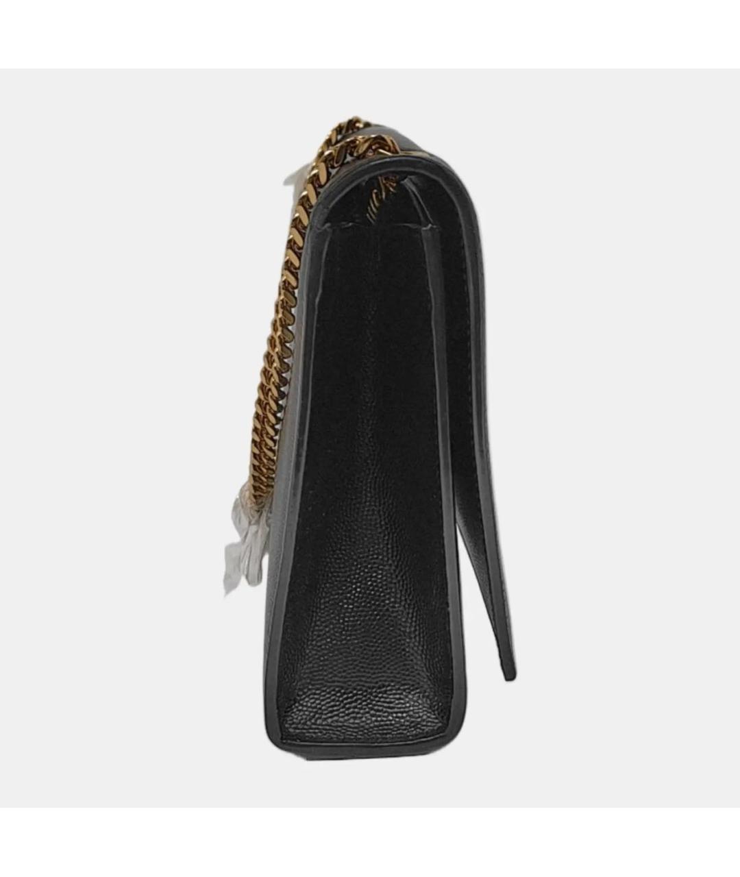 SAINT LAURENT Черная кожаная сумка через плечо, фото 3