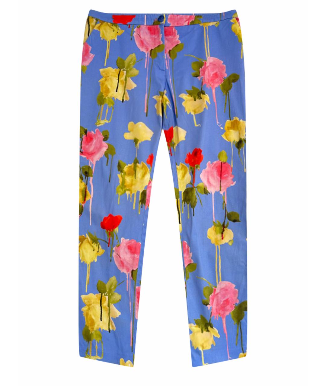 BLUMARINE Мульти хлопко-эластановые брюки узкие, фото 1