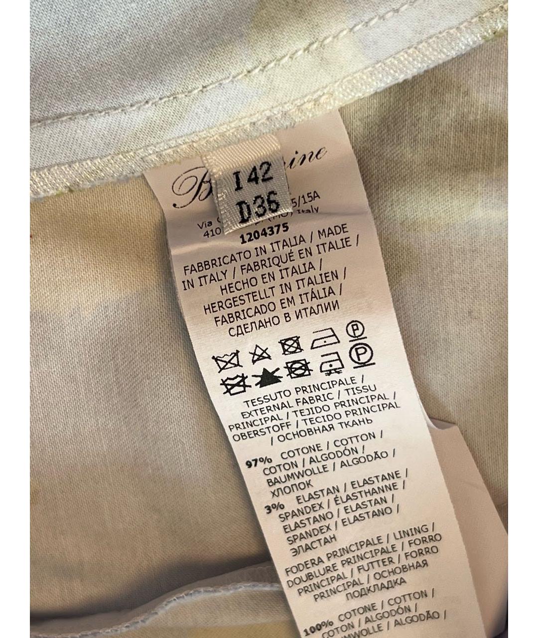 BLUMARINE Мульти хлопко-эластановые брюки узкие, фото 5