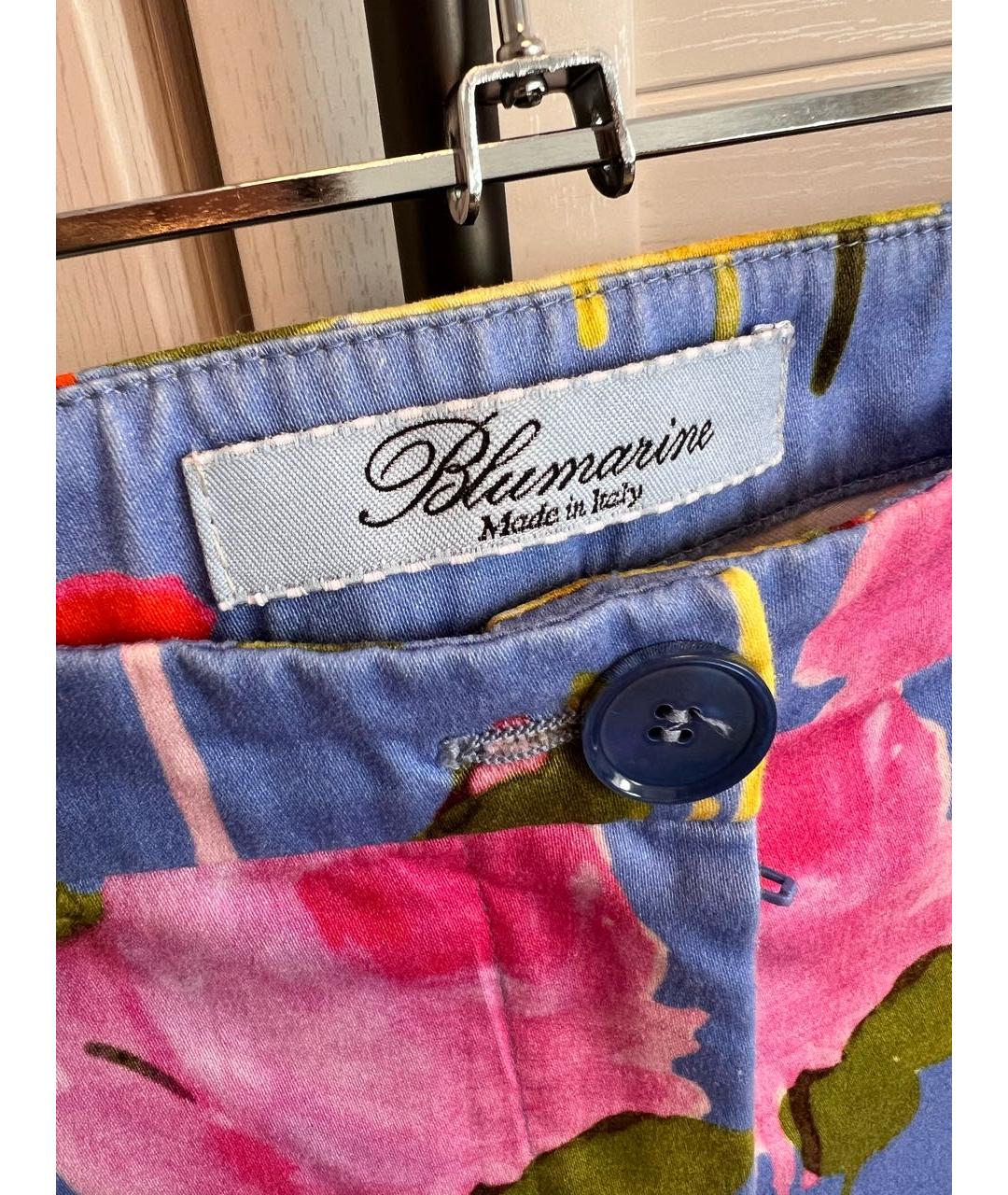 BLUMARINE Мульти хлопко-эластановые брюки узкие, фото 3