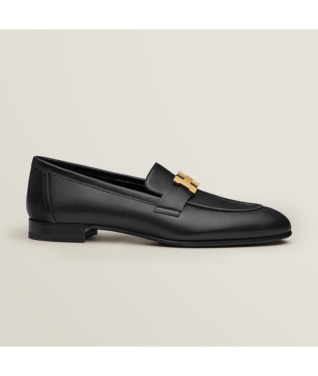 HERMES Черные кожаные лоферы, фото 7