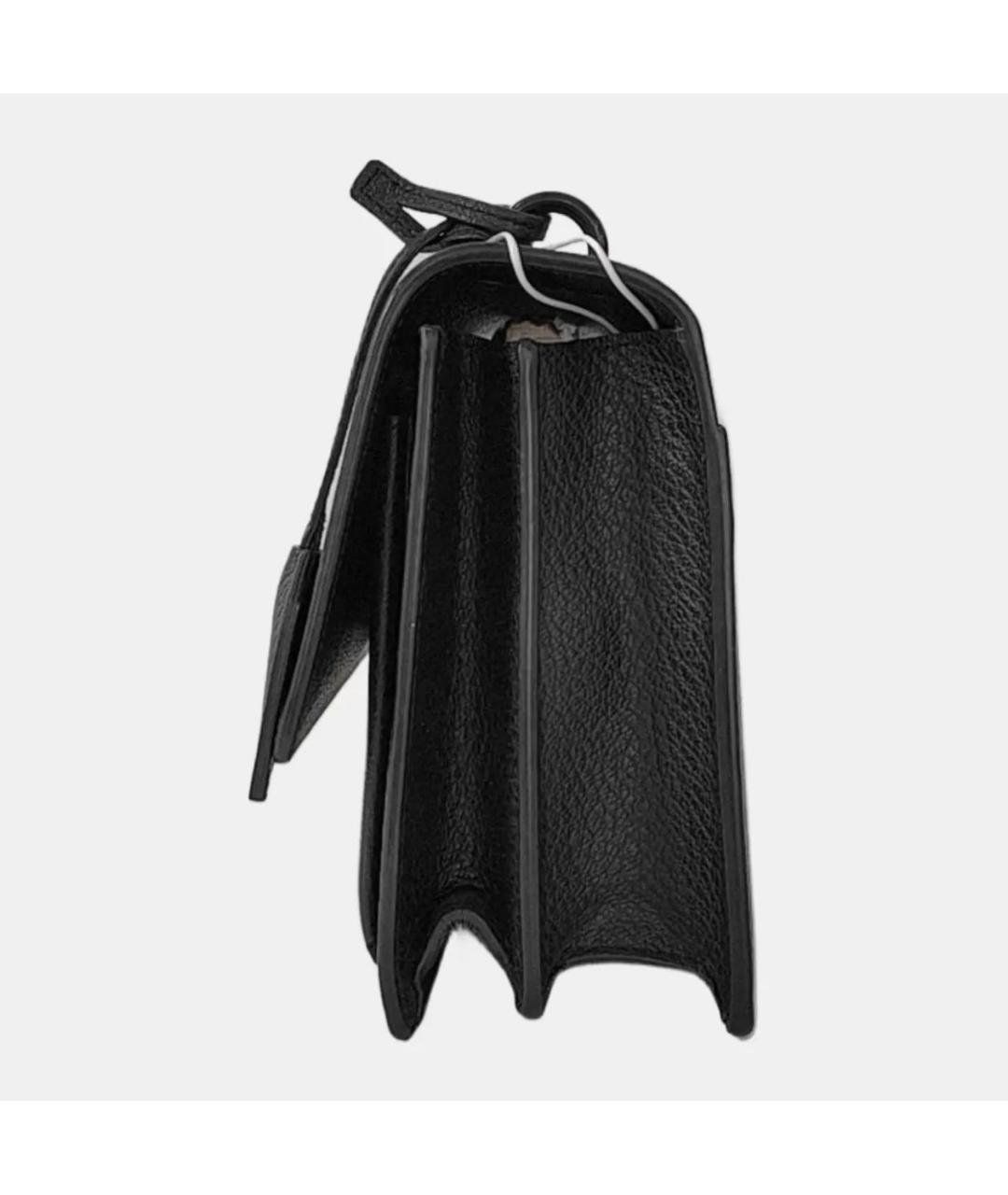 SAINT LAURENT Черная кожаная сумка через плечо, фото 2