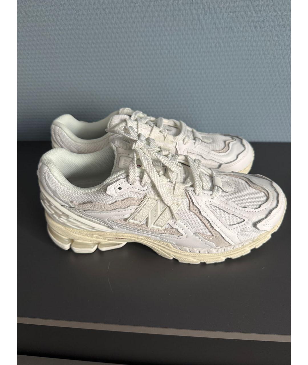 NEW BALANCE Белые кожаные низкие кроссовки / кеды, фото 6
