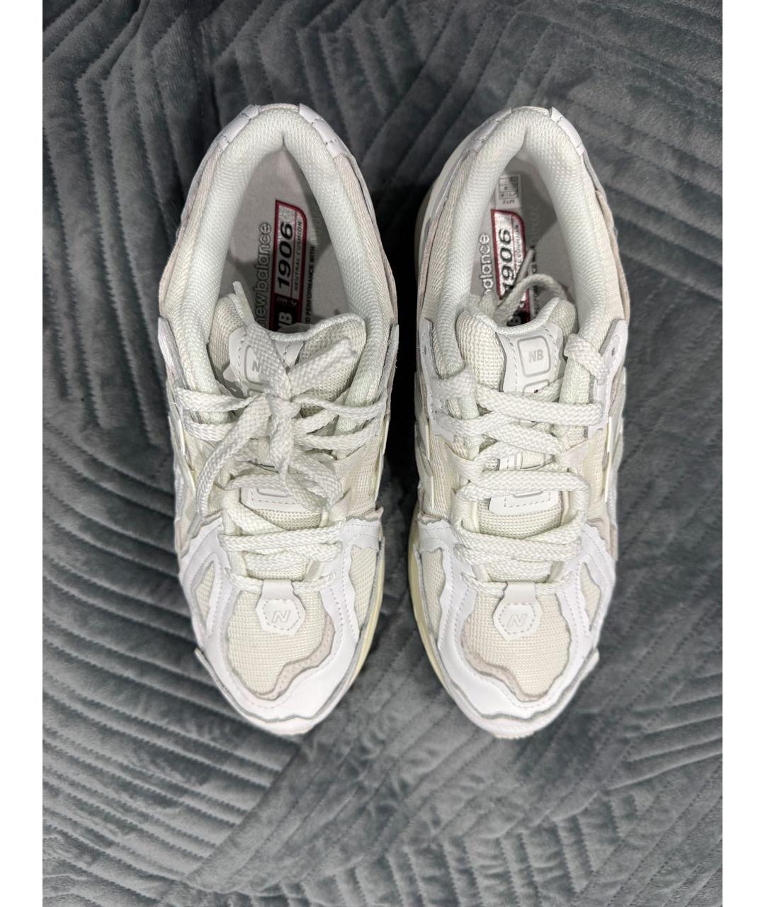 NEW BALANCE Белые кожаные низкие кроссовки / кеды, фото 3