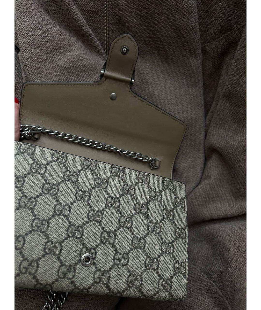 GUCCI Бежевая кожаная сумка через плечо, фото 2