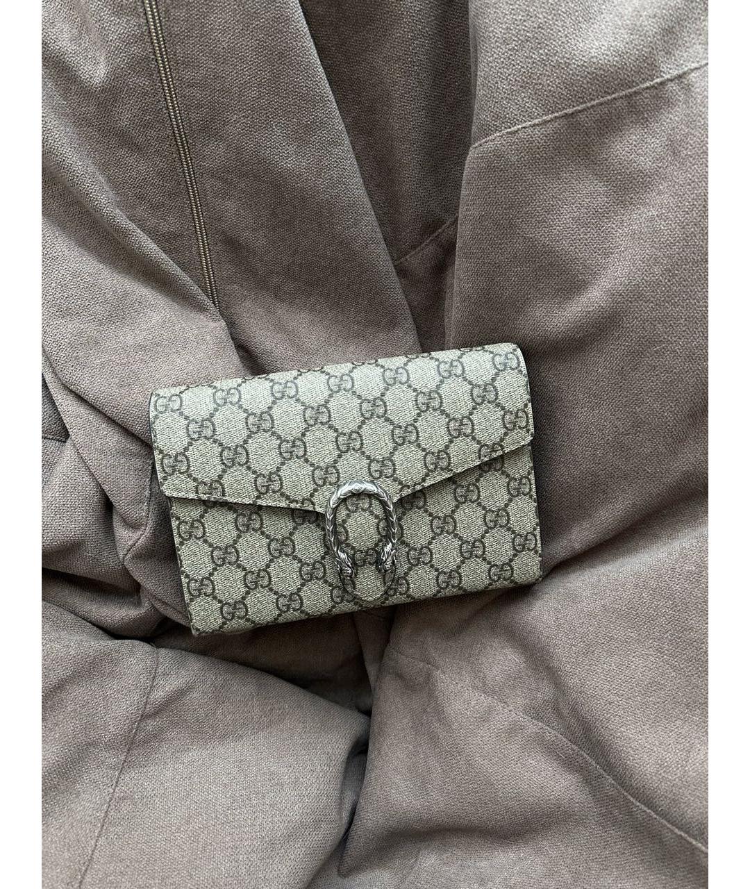 GUCCI Бежевая кожаная сумка через плечо, фото 5