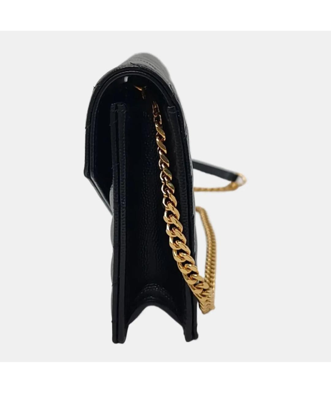 SAINT LAURENT Черная кожаная сумка через плечо, фото 2