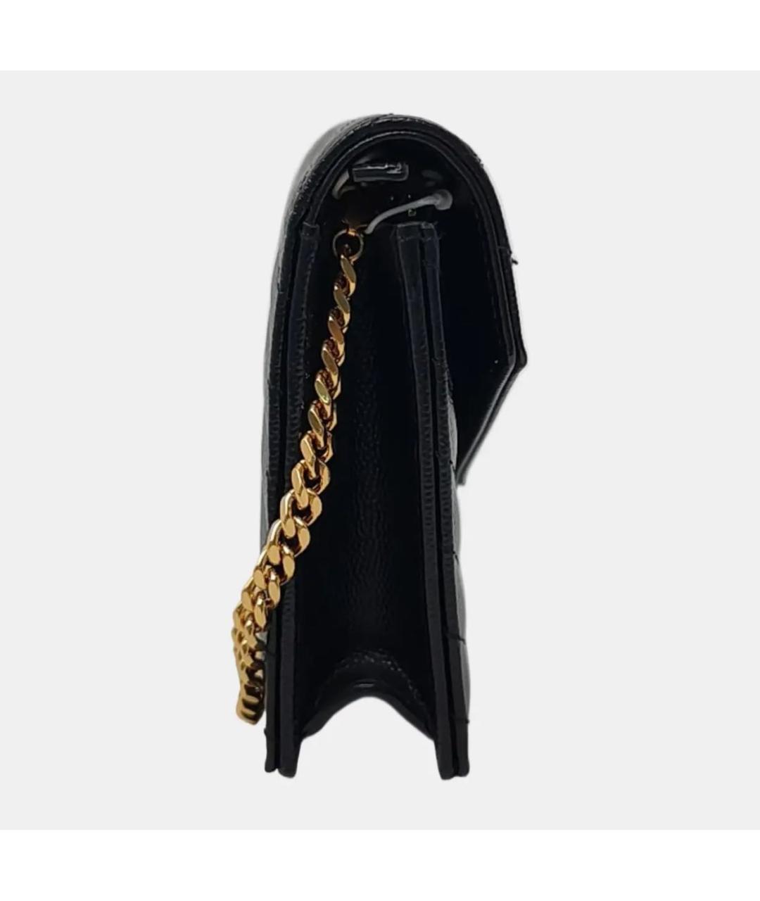 SAINT LAURENT Черная кожаная сумка через плечо, фото 3