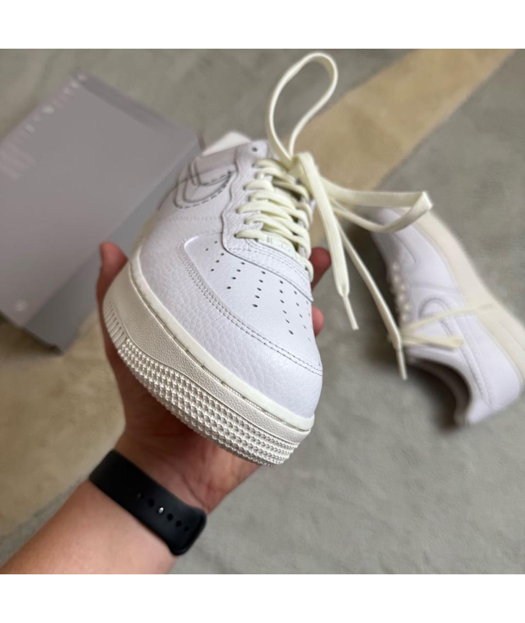 NIKE Белые кожаные низкие кроссовки / кеды, фото 6