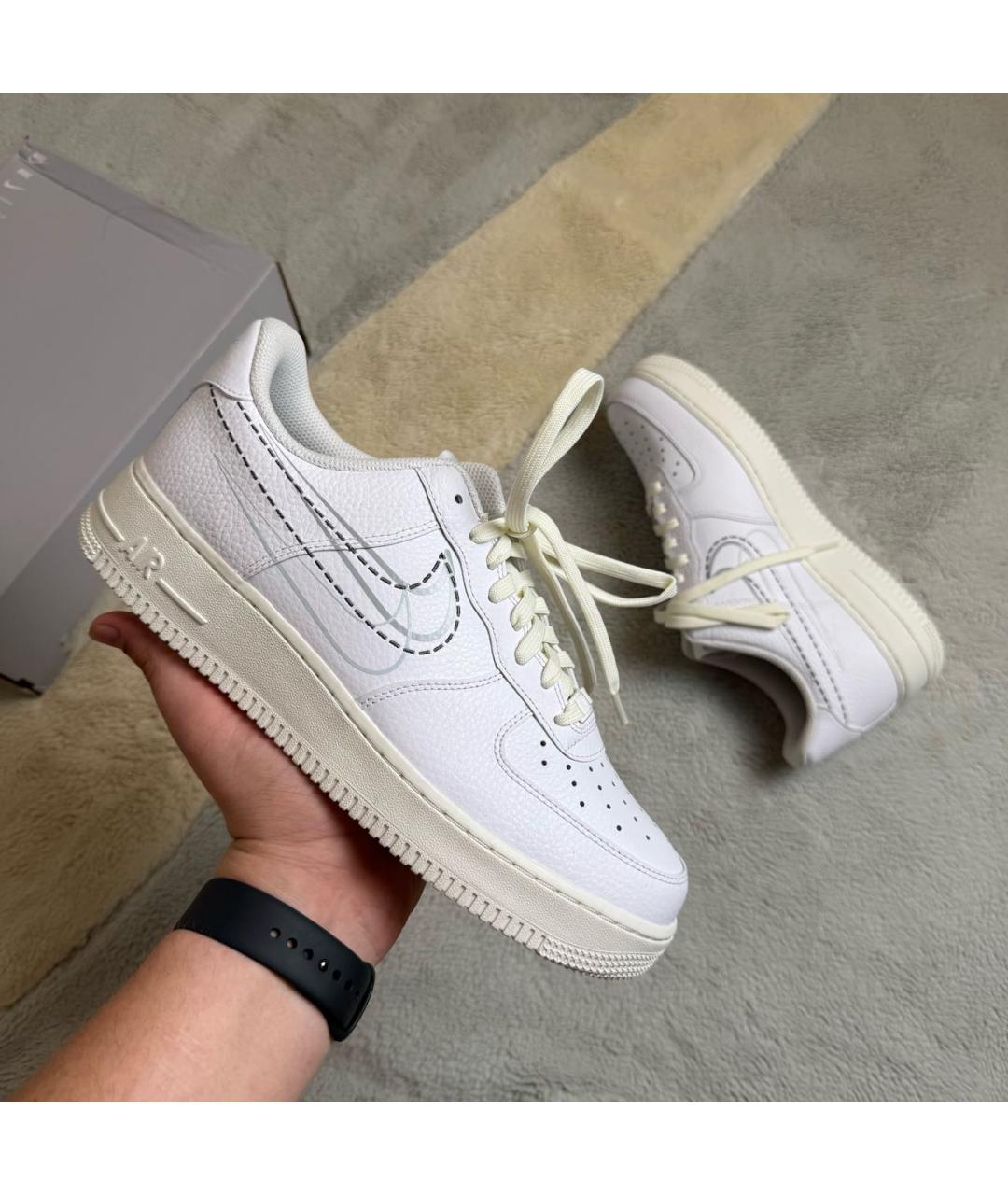 NIKE Белые кожаные низкие кроссовки / кеды, фото 2