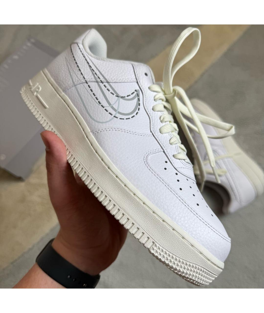 NIKE Белые кожаные низкие кроссовки / кеды, фото 5