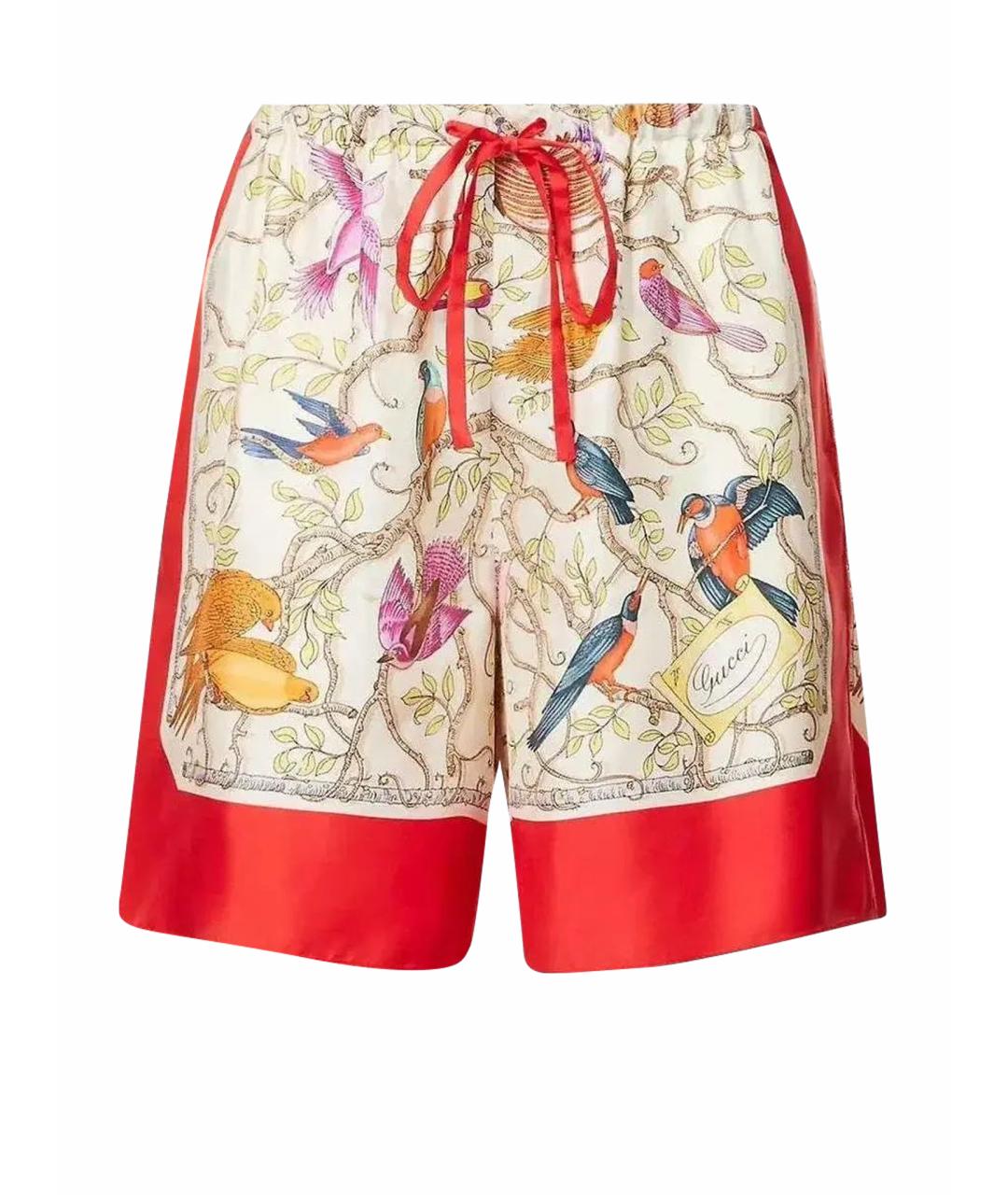 GUCCI Мульти шелковые шорты, фото 1