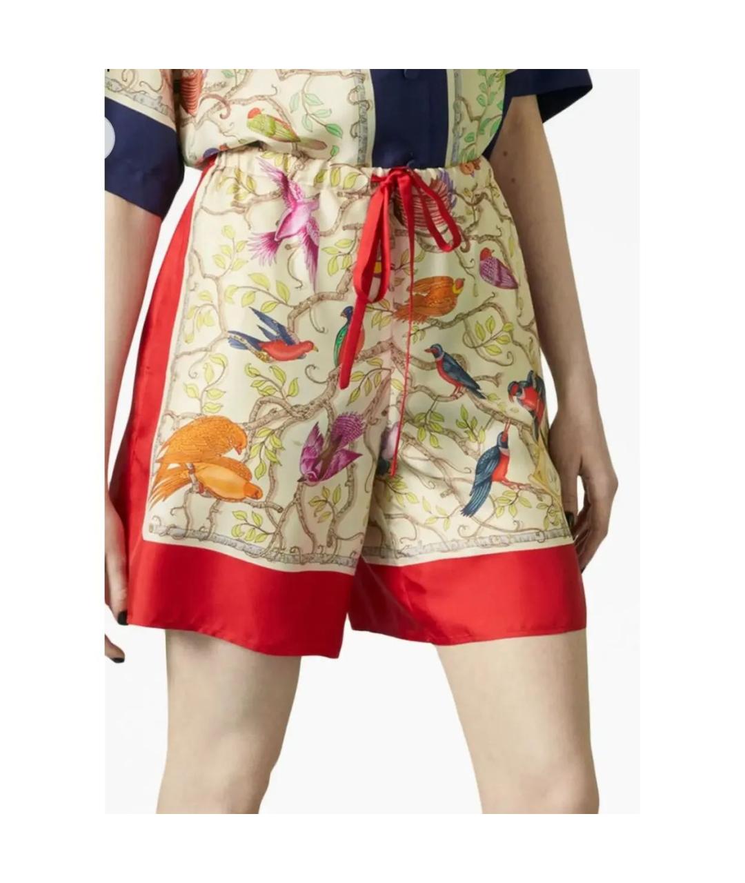 GUCCI Мульти шелковые шорты, фото 5