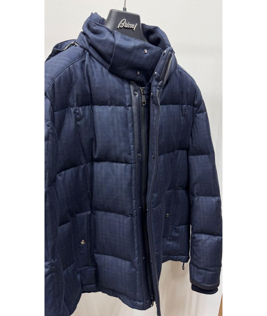 BRIONI Темно-синий шерстяной пуховик, фото 4