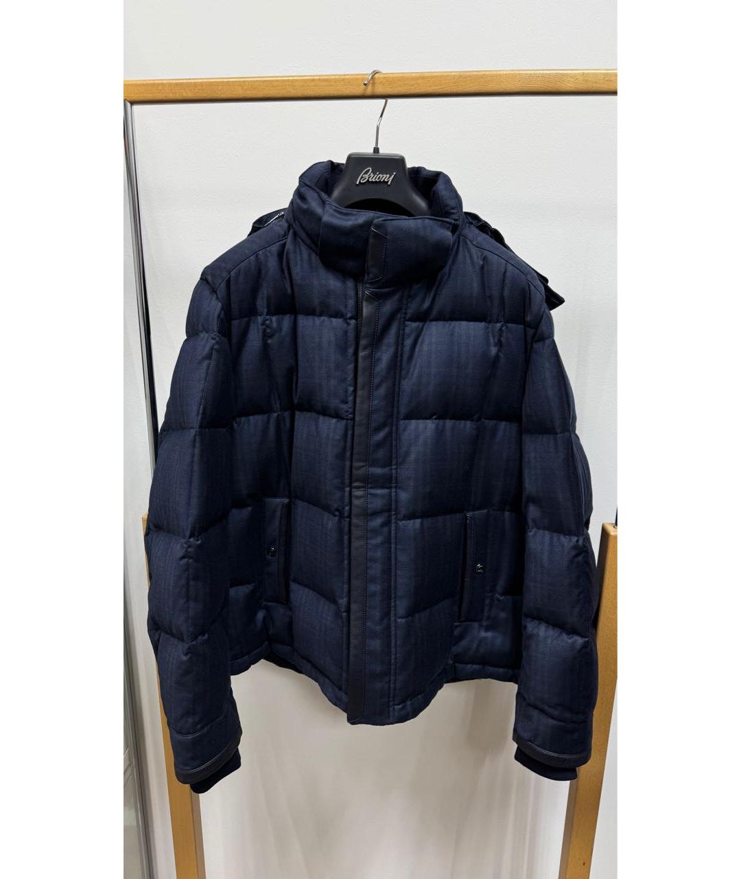 BRIONI Темно-синий шерстяной пуховик, фото 2