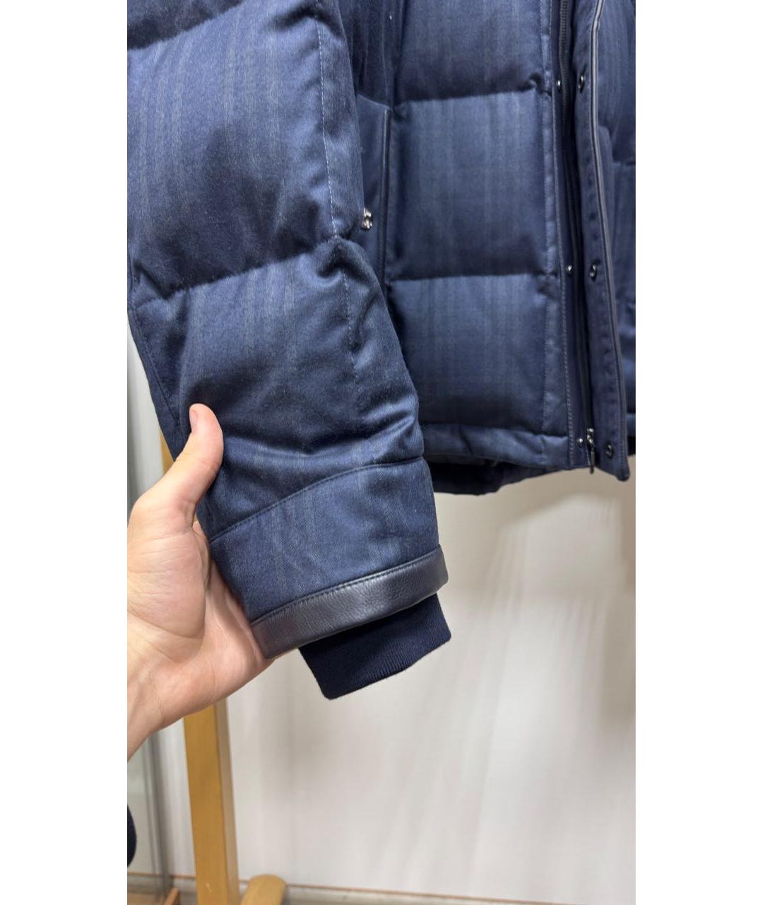 BRIONI Темно-синий шерстяной пуховик, фото 5