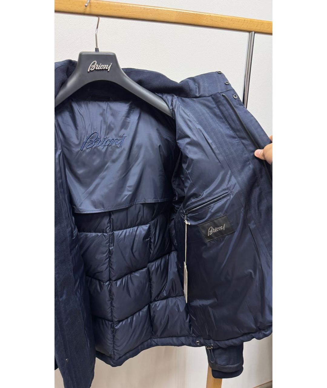 BRIONI Темно-синий шерстяной пуховик, фото 6
