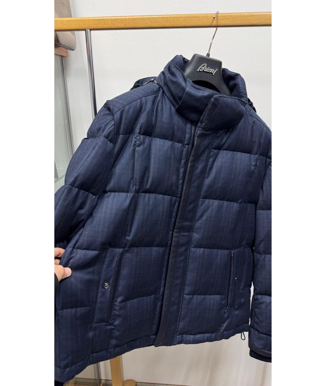 BRIONI Темно-синий шерстяной пуховик, фото 3