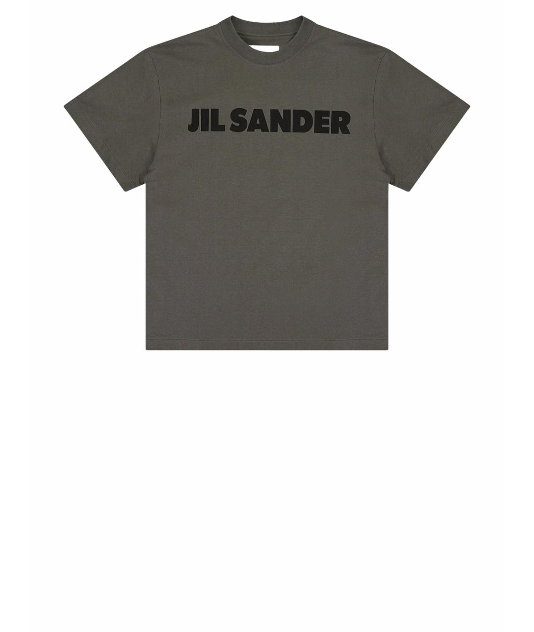 JIL SANDER Хаки хлопковая футболка, фото 1