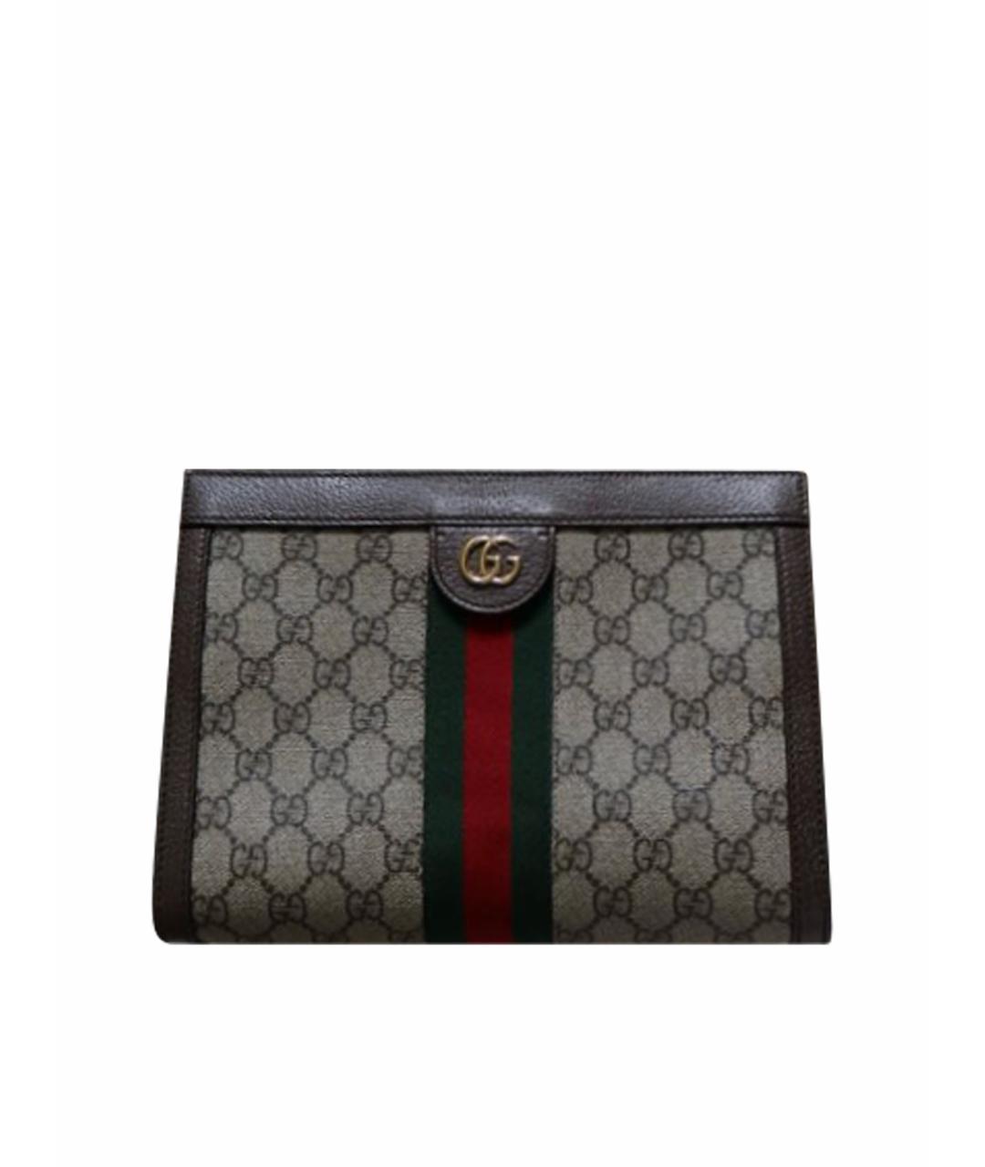 GUCCI Коричневая кожаная сумка через плечо, фото 1